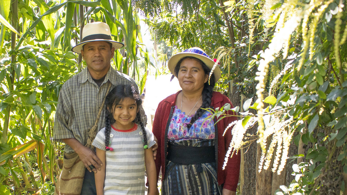 Kleinbauernfamilie in Guatemala